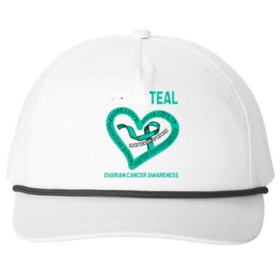 I Wear Teal In My Memory Of My Mom Ovarian Cancer Awareness Cute Gift Snapback Five-Panel Rope Hat