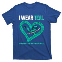 I Wear Teal In My Memory Of My Mom Ovarian Cancer Awareness Cute Gift T-Shirt