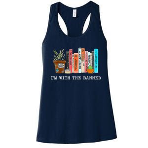 I'm With The Banned Books I Read Banned Books Lovers Women's Racerback Tank