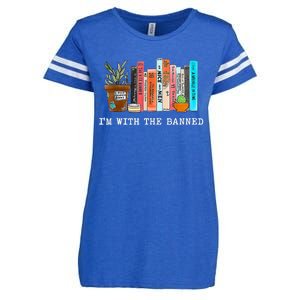 I'm With The Banned Books I Read Banned Books Lovers Enza Ladies Jersey Football T-Shirt