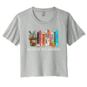 I'm With The Banned Books I Read Banned Books Lovers Women's Crop Top Tee