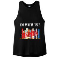 I'm With The Banned Funny Book Readers I Read Banned Books Ladies PosiCharge Tri-Blend Wicking Tank