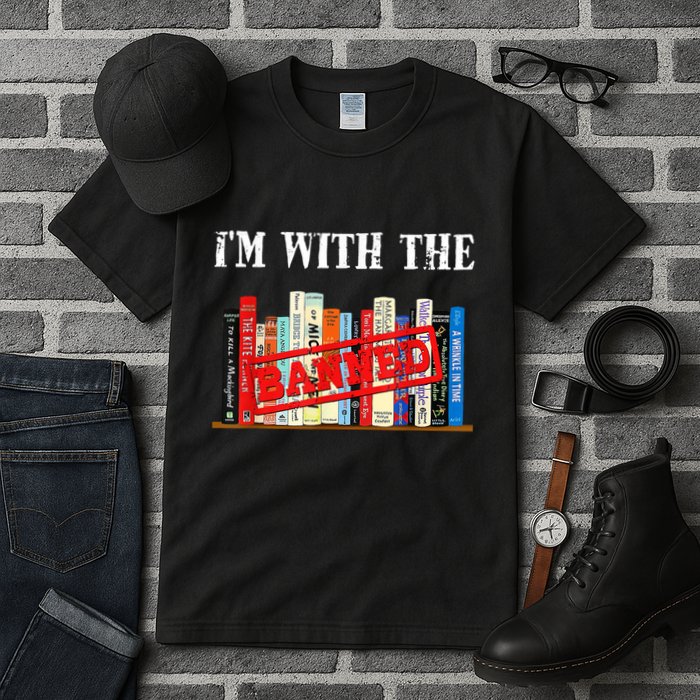 I'm With The Banned Funny Book Readers I Read Banned Books Tall T-Shirt