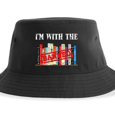 I'm With The Banned Funny Book Readers I Read Banned Books Sustainable Bucket Hat