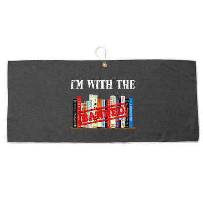 I'm With The Banned Funny Book Readers I Read Banned Books Large Microfiber Waffle Golf Towel