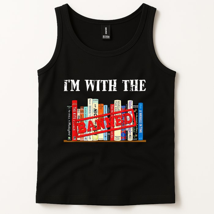 I'm With The Banned Funny Book Readers I Read Banned Books Tank Top