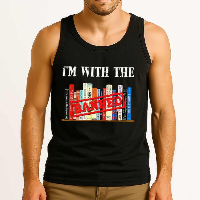 I'm With The Banned Funny Book Readers I Read Banned Books Tank Top