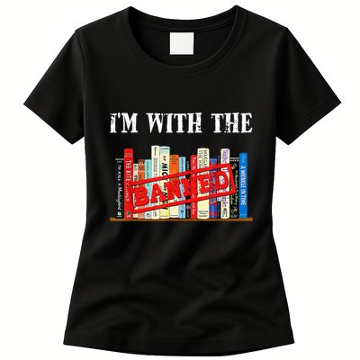 I'm With The Banned Funny Book Readers I Read Banned Books Womens T-Shirt