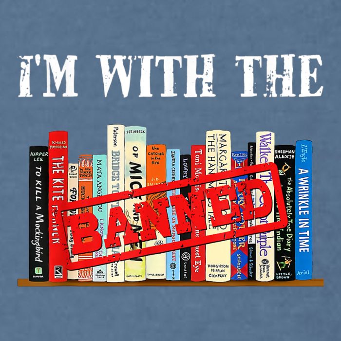 I'm With The Banned Funny Book Readers I Read Banned Books Garment-Dyed Sweatshirt