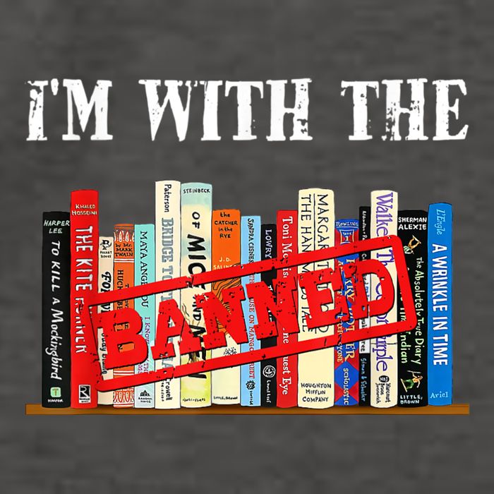 I'm With The Banned Funny Book Readers I Read Banned Books Vector Backpack