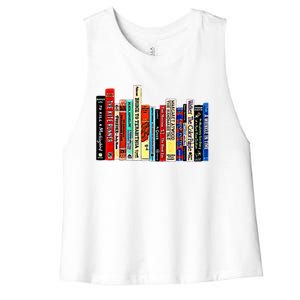 I'm With The Banned Funny Bookworm Shirt Banned Book Women's Racerback Cropped Tank