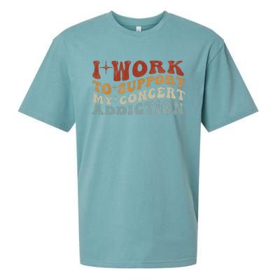 I Work To Support My Concert Addiction Funny Music Lovers Sueded Cloud Jersey T-Shirt