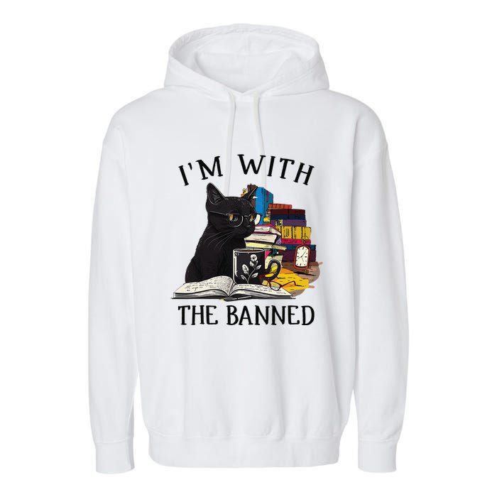 I'm with The Banned Read Banned Books Lover BookWorm Garment-Dyed Fleece Hoodie