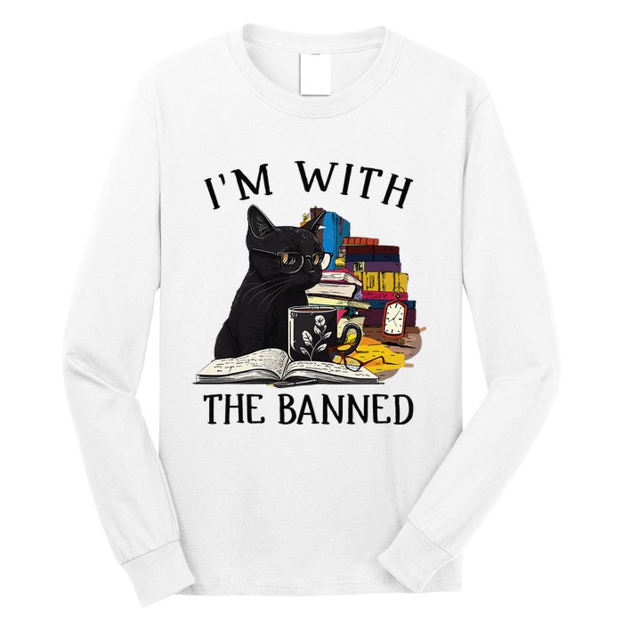 I'm with The Banned Read Banned Books Lover BookWorm Long Sleeve Shirt