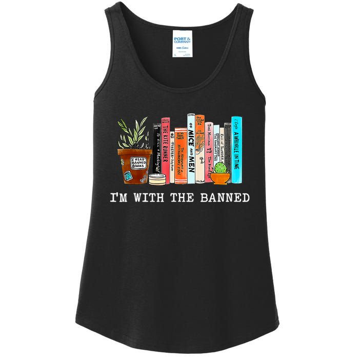 Im With The Banned I Read Banned Books Ladies Essential Tank