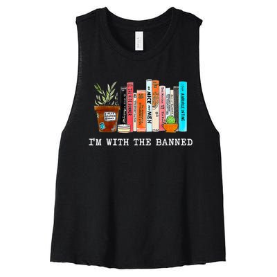 Im With The Banned I Read Banned Books Women's Racerback Cropped Tank