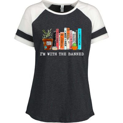 Im With The Banned I Read Banned Books Enza Ladies Jersey Colorblock Tee