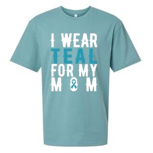 I Wear Teal For My Mom Gift Cervical Cancer Great Gift Gift Sueded Cloud Jersey T-Shirt