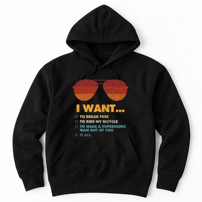 I Want To Ride My Bicycle I Aviator Sunglasses Hoodie