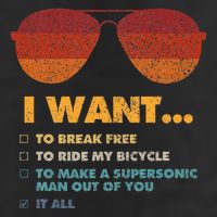 I Want To Ride My Bicycle I Aviator Sunglasses Adult Drive Performance Visor