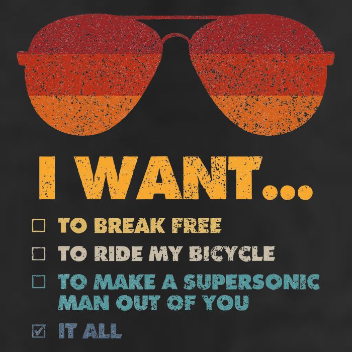 I Want To Ride My Bicycle I Aviator Sunglasses Adult Drive Performance Visor