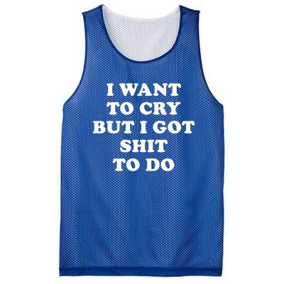 I Want To Cry But I Got Shit To Do Funny Gift I Am The Boss Babe Gift Mesh Reversible Basketball Jersey Tank