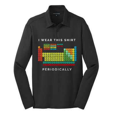 I Wear This Periodically Periodic Table Chemistry Pun Silk Touch Performance Long Sleeve Polo