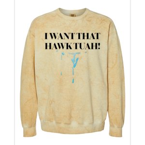 I Want That Hawk Tuah Colorblast Crewneck Sweatshirt