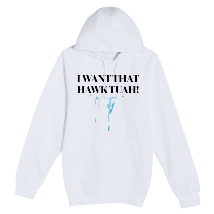 I Want That Hawk Tuah Premium Pullover Hoodie