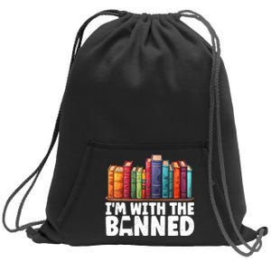 Im With The Banned Funny Book Readers I Read Banned Books Sweatshirt Cinch Pack Bag