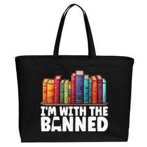 Im With The Banned Funny Book Readers I Read Banned Books Cotton Canvas Jumbo Tote