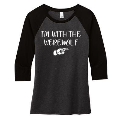 Im With The Werewolf Women's Tri-Blend 3/4-Sleeve Raglan Shirt