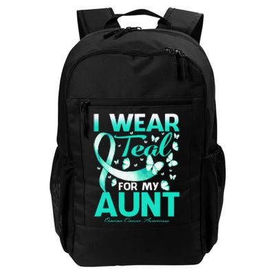 I Wear Teal For My Aunt Ovarian Cancer Awareness Daily Commute Backpack