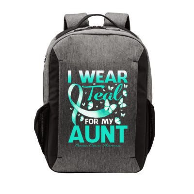 I Wear Teal For My Aunt Ovarian Cancer Awareness Vector Backpack