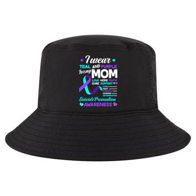 I Wear Teal And Purple For My Mom Suicide Prevention Awareness Gift Cool Comfort Performance Bucket Hat