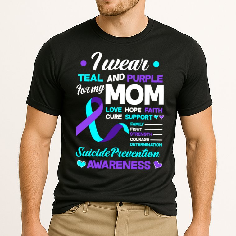 I Wear Teal And Purple For My Mom Suicide Prevention Awareness Gift Cooling Performance Crew T-Shirt