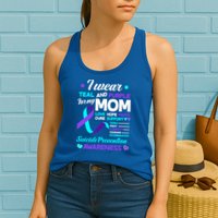 I Wear Teal And Purple For My Mom Suicide Prevention Awareness Gift Womens Tank Top