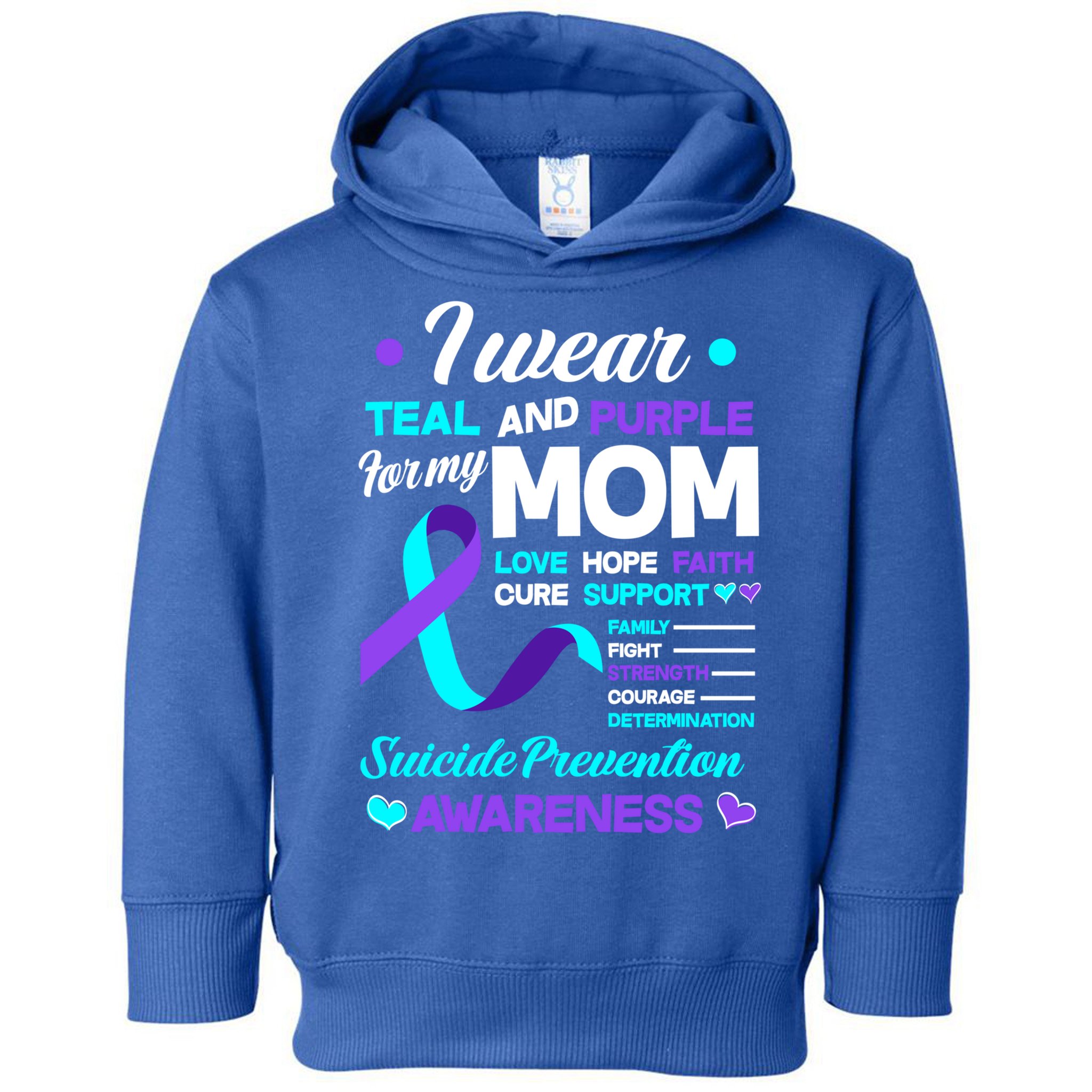 I Wear Teal And Purple For My Mom Suicide Prevention Awareness Gift Toddler Hoodie