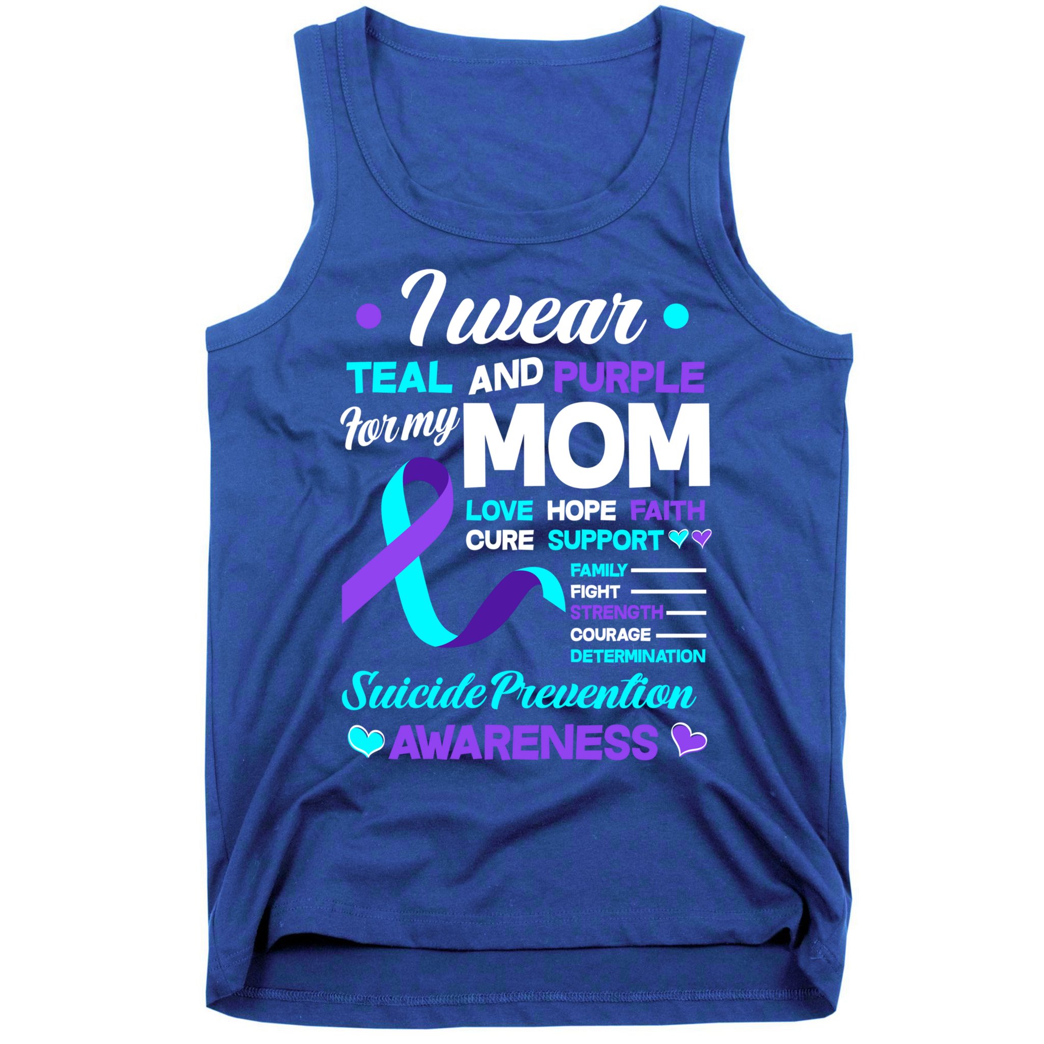 I Wear Teal And Purple For My Mom Suicide Prevention Awareness Gift Tank Top