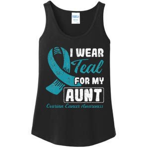 I Wear Teal For My Aunt Ovarian Cancer Ladies Essential Tank