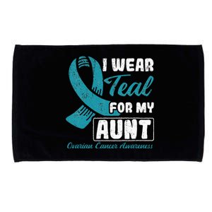 I Wear Teal For My Aunt Ovarian Cancer Microfiber Hand Towel