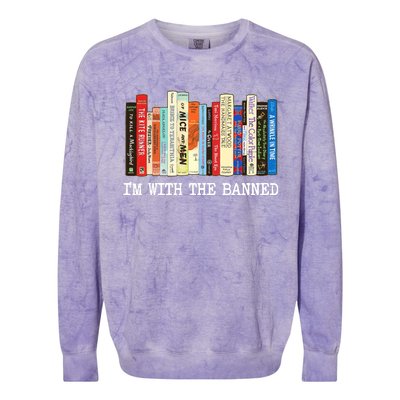 Im With The Banned Banned Books Reading Books Colorblast Crewneck Sweatshirt