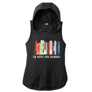 Im With The Banned Banned Books Reading Books Ladies PosiCharge Tri-Blend Wicking Draft Hoodie Tank