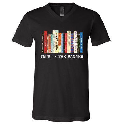 Im With The Banned Banned Books Reading Books V-Neck T-Shirt