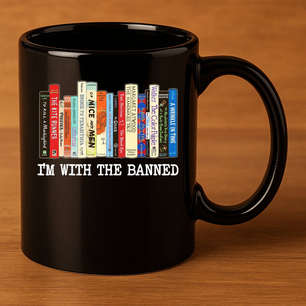Im With The Banned Banned Books Reading Books 11oz C Handle Ceramic Mug