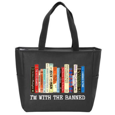 Im With The Banned Banned Books Reading Books Zip Tote Bag