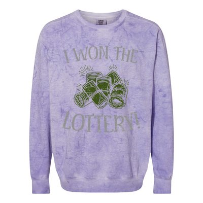 I Won The Lottery Game Winner Luck Lottery Scratcher Colorblast Crewneck Sweatshirt