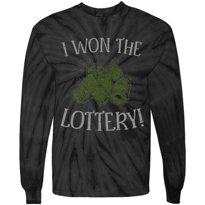 I Won The Lottery Game Winner Luck Lottery Scratcher Tie-Dye Long Sleeve Shirt