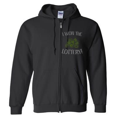 I Won The Lottery Game Winner Luck Lottery Scratcher Full Zip Hoodie