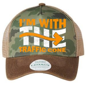 IM With The Traffic Cone Costume Funny Halloween Couple Legacy Tie Dye Trucker Hat